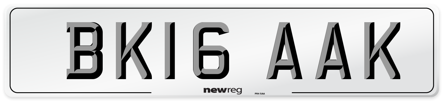 BK16 AAK Number Plate from New Reg